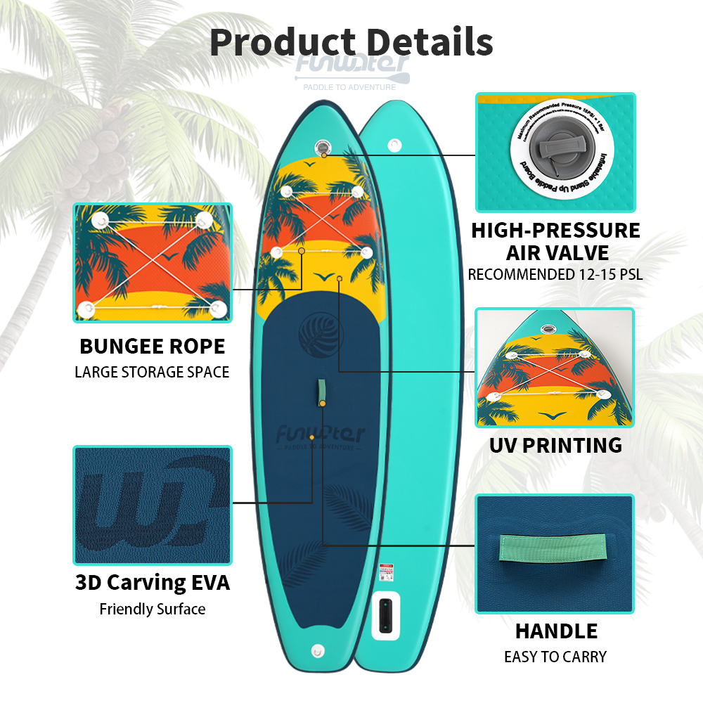 Nafukovací paddleboard FunWater TurquoiseBlue 335*84*15cm